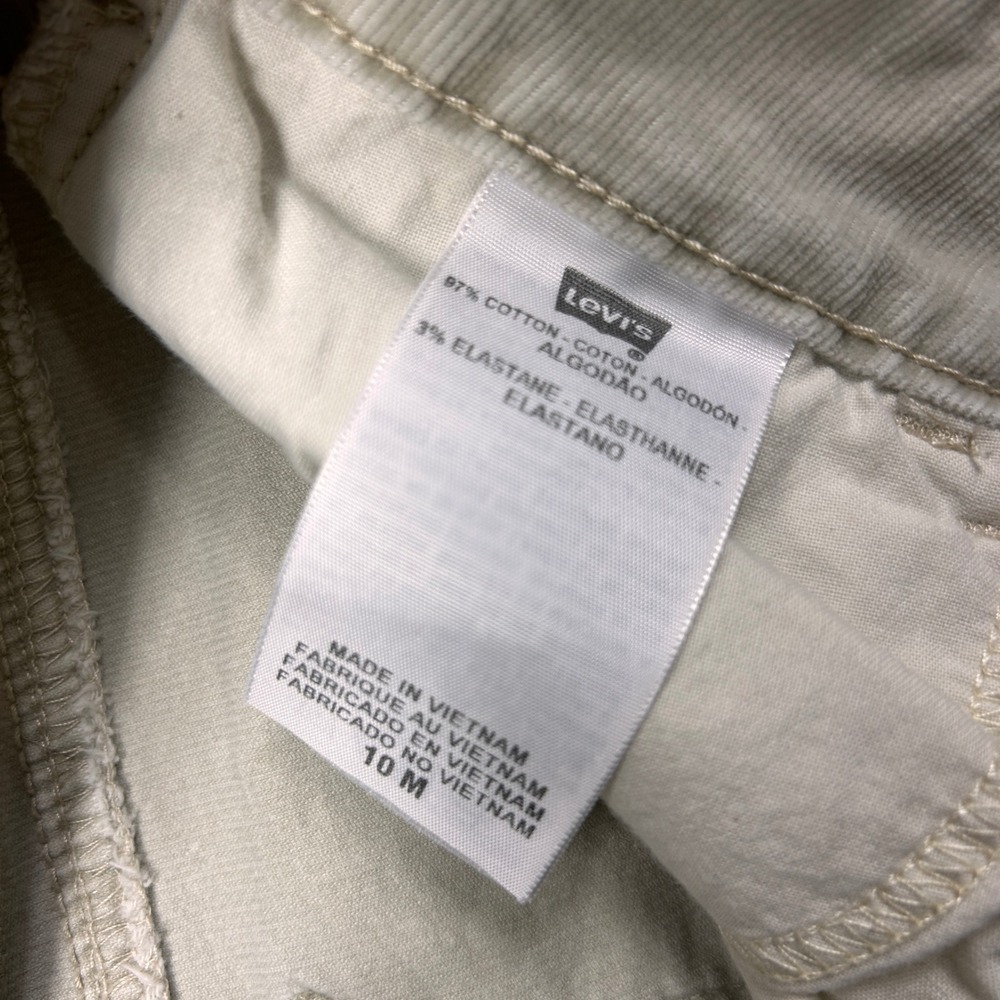 Levis 526 Slender Boot Corduroy Pants Beige Cream Size 10M Mid Rise Bootcut Y2K - Picture 3 of 10